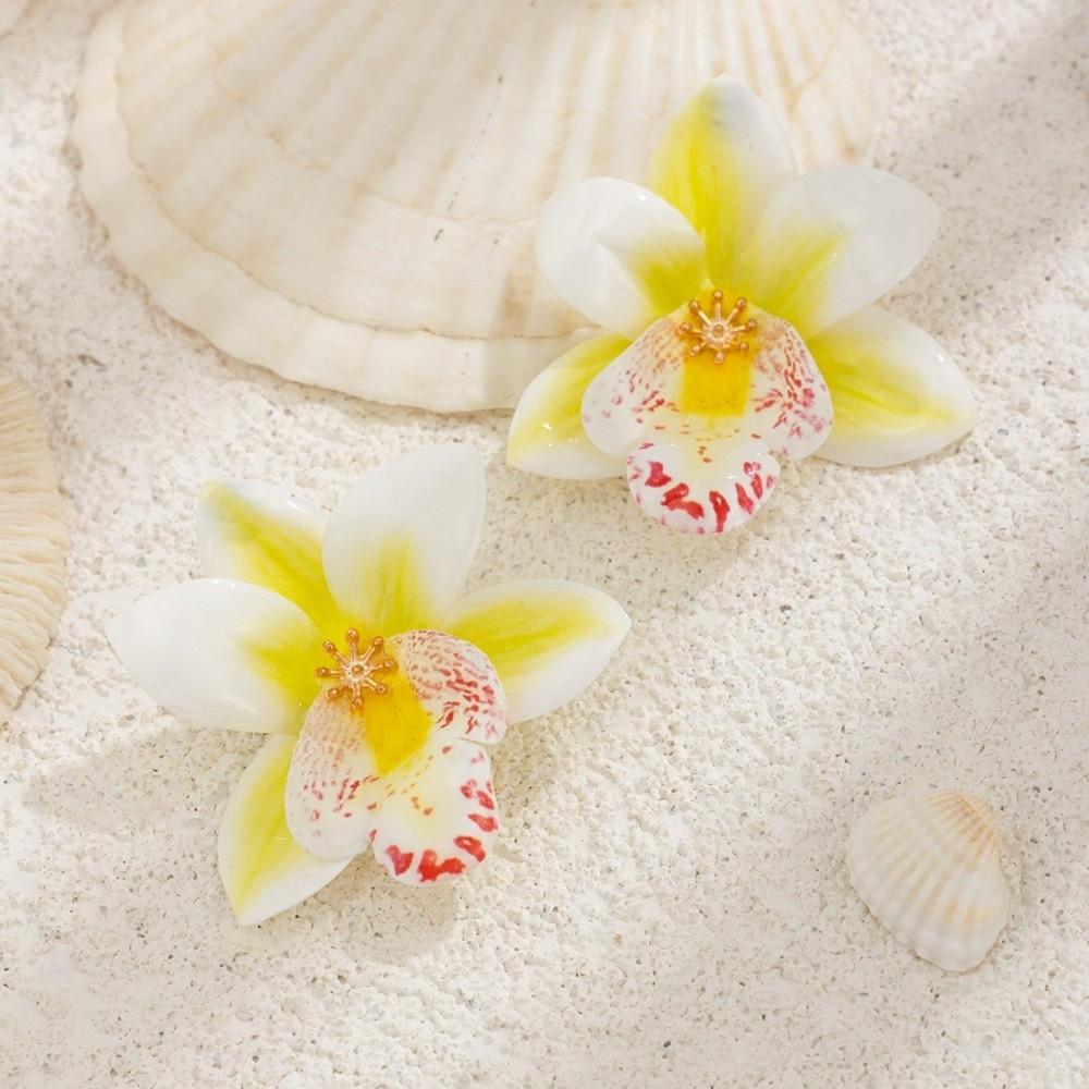 Orchid Clavicle Chain Cloth Simulation Flower Earrings Fashion Flower Necklace  Charm