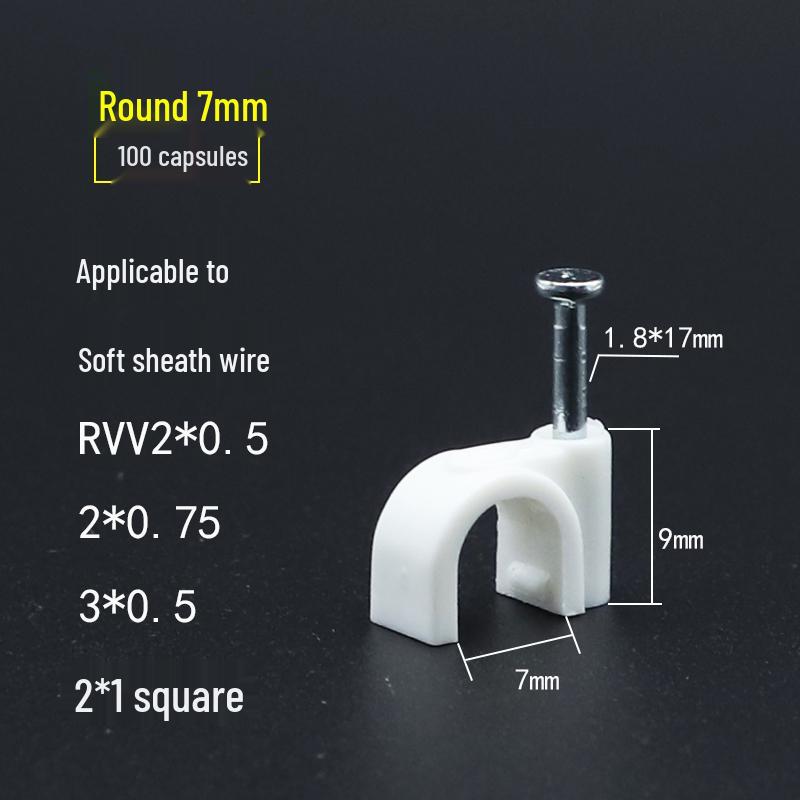 Steel & Plastic Nail Clips for Wires & Network Cables