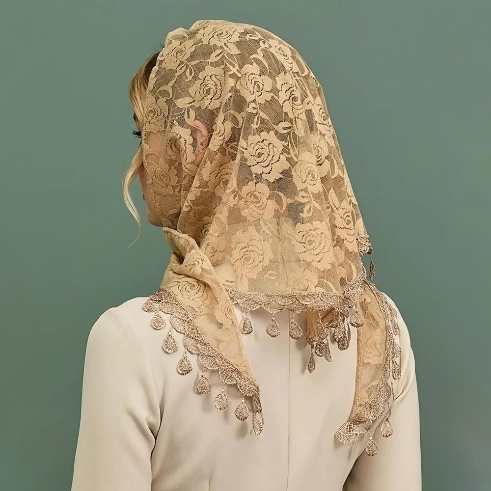 Breathable Mantilla Veils Embroidery Headwrap Vintage Head Cover  Church