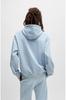 HUGO Light Blue Cotton Hoodie with Contrast Logo and Relaxed Fit Men's
