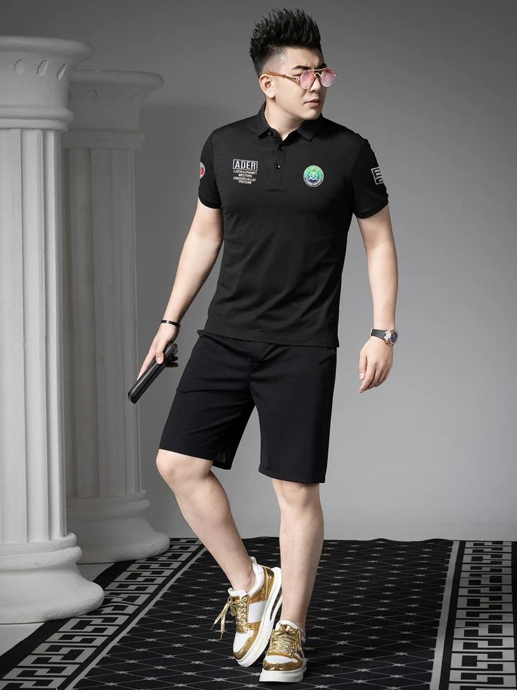 European Men's Short-Sleeved Polo Shirt Summer 2025 New Style Embroidered Badge Lapel T-Shirt Men's Trendy Casual Top