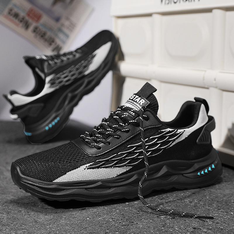Ultra-light Color Matching Lace-up with Elastic Shock Absorption Cushioning Outdoor Sports Sports Competitive Running Shoes