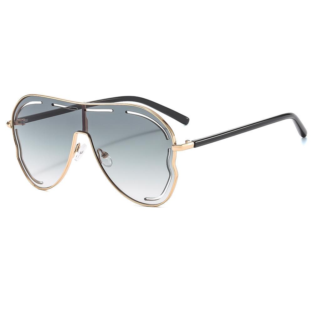 New one-piece large frame toad glasses hollow sunscreen sunglasses trend Internet celebrity babes personalized sunglasses