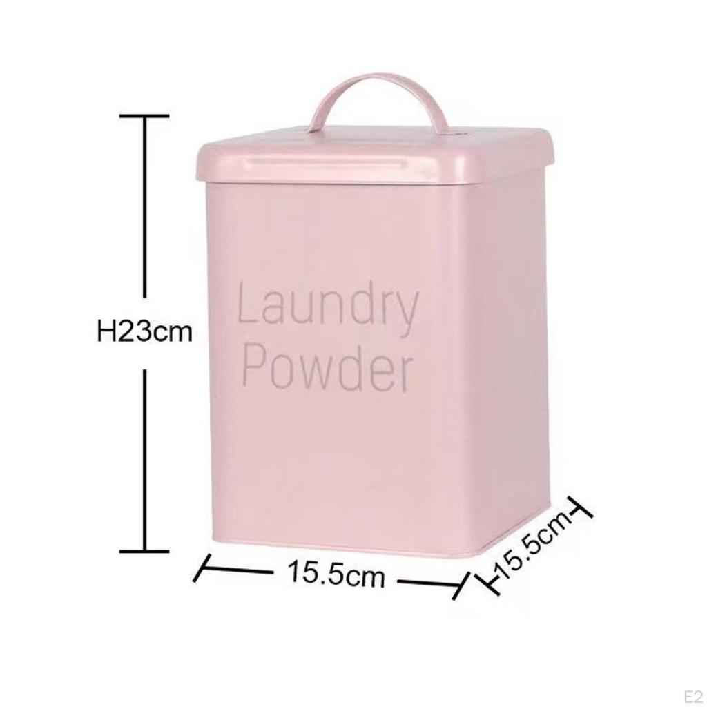 Reis Waschpulverbehälter 5L mit Löffel Metall Aufbewahrung Arbeitsplatten Organizer Glas