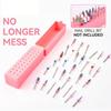 30-Hole Nail Drill Bit Holder Dustproof Nail Salon Organizer With Storage Display Box Manicure Tool Case Drill Bits Not Included
