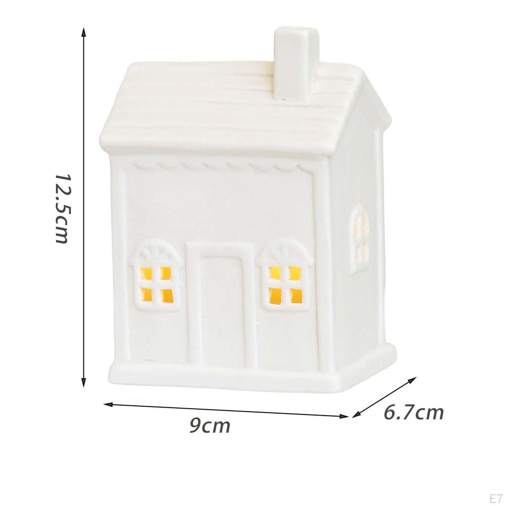 Ceramic Candle Holder DIY with LED Modern Decorative Ornaments White Figures Ornament for Desktop