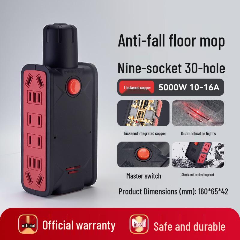 16A 6000W Explosionsgeschützte Hochleistungs-Steckdosenleiste mit kabellosem Bodenwischer und unzerbrechlichem Ingenieurdesign