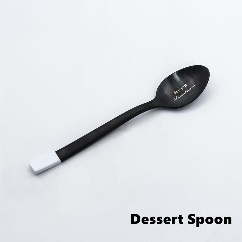 

Stainless Steel Dinnerware Sets Knife And Fork Spoon Tableware Steak Chopstick Spoon Set Black Simple Western Tableware
