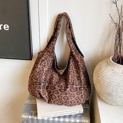 Borsa a Spalla Tote da Donna Stampa Leopardo Retro Coreana