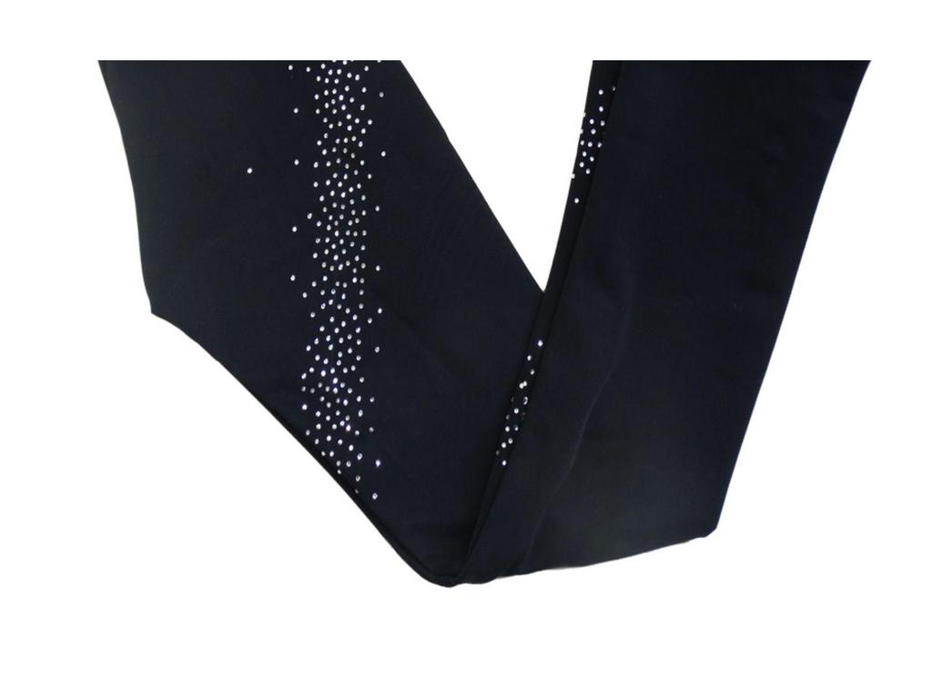 LIUHUO Children's Figure Skating Suit: Fashionable Black Diamond-Accent Pants and Training Costume