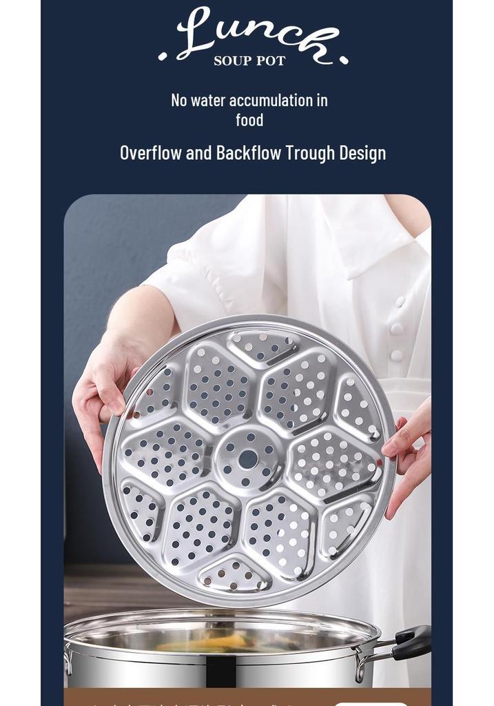 Large Capacity Stainless Steel Steamer Pot, Single & Double Layer, Multi-purpose for Induction & Gas Stoves, Ideal for Steaming Mantou.
