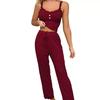 Threaded Fabric, Comfortable Women's Sleepwear, Multi-color Options, Lace Sexy Camisole Top&pants, Home Sleepwear Set
