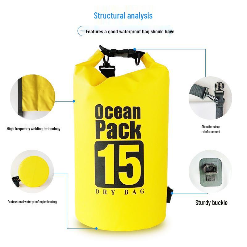 Waterproof Outdoor Adventure Bag for Rafting, Hiking, Diving, Beach, and Camping