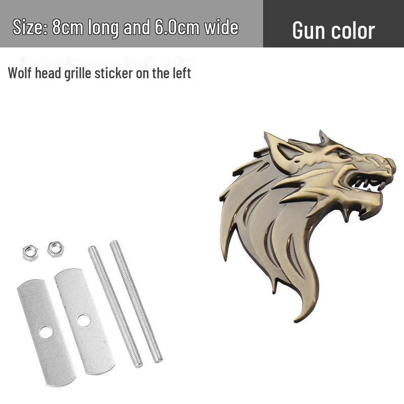Wolf Head Metal Car Badge: Personalized Sticker & Logo