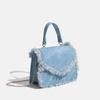 High Value 2025 Chain New Korean Version Versatile Shoulder Light Blue Light Luxury Cute Carry Messenger Bag