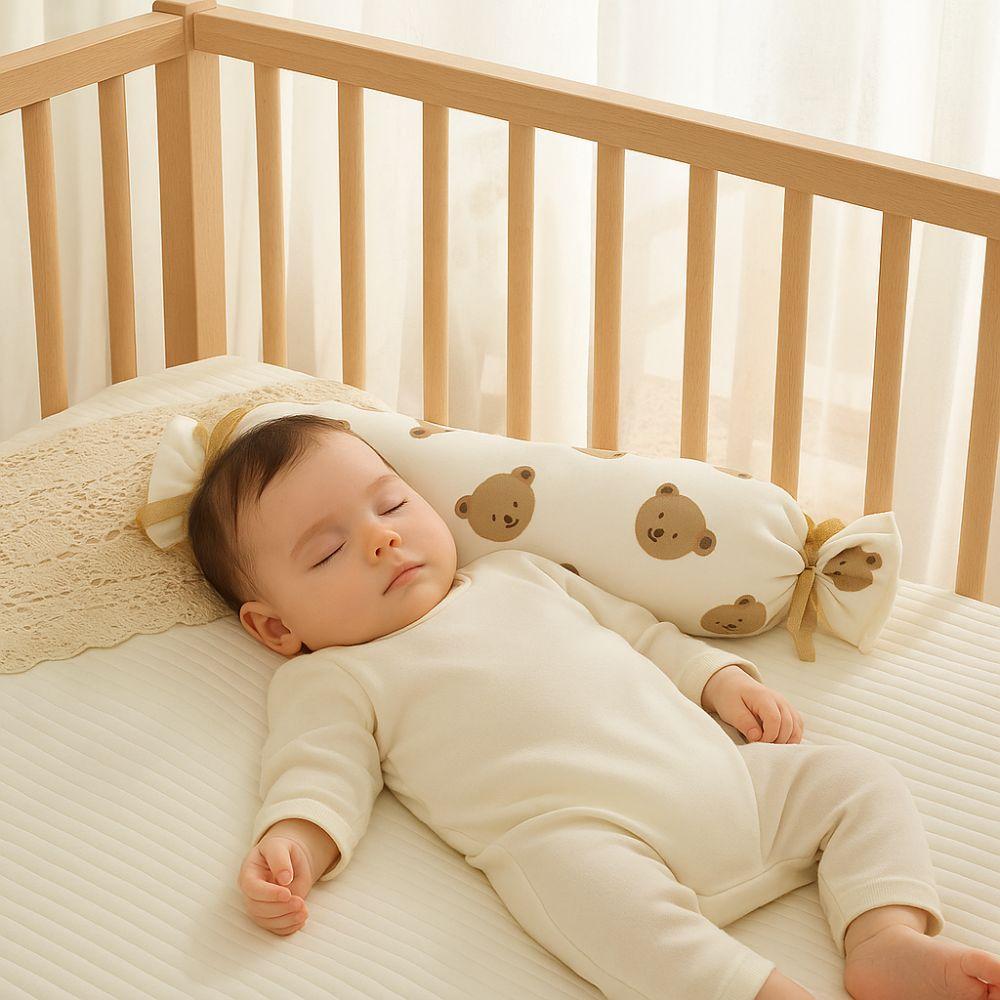 Side Lying Candy Gauze Pillows Washable Cylindrical Pillow Seersucker Pillow 0-6-12 Months