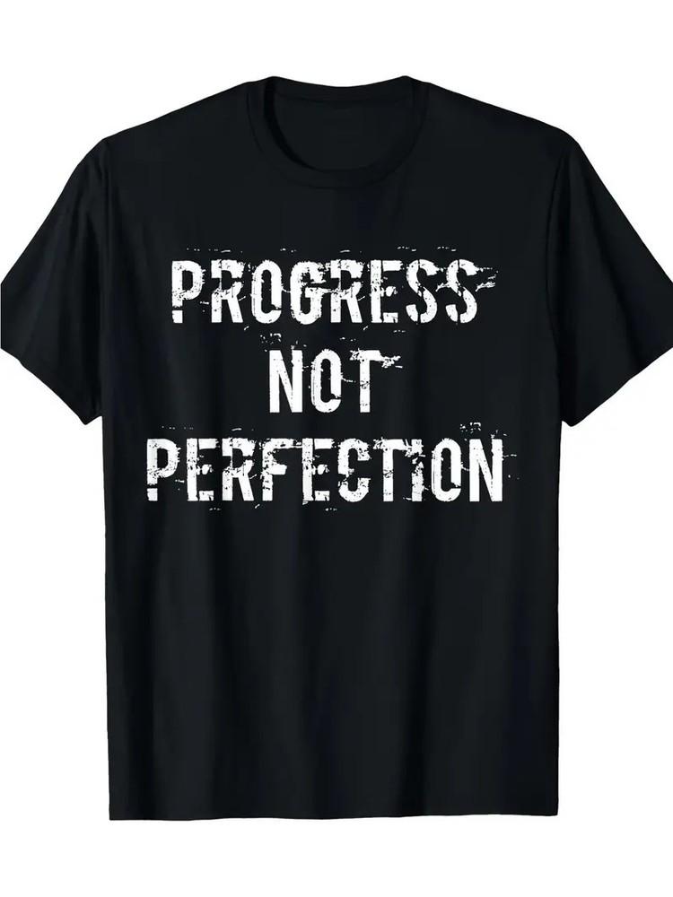 

PROGRESS NOT LIMITEDPersonalized Text Printing Black Short-sleeved T-shirt F Unisex T-Shirt L