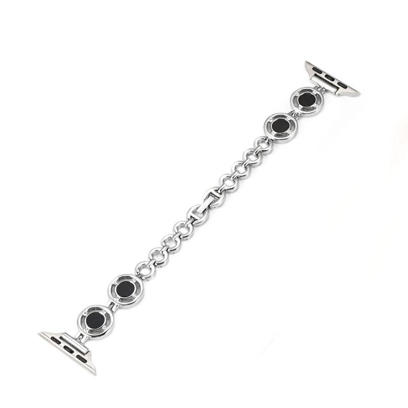 

Для Apple Watch 7 Band49mm 45mm 44mm 42mm 41mm 40mm 38mm металлический женский браслет из нержавеющей стали для iWatch Series8 7 SE 6 5 4 3 2 1 ремешок 38mm 40mm 41mm серебряный/чёрный