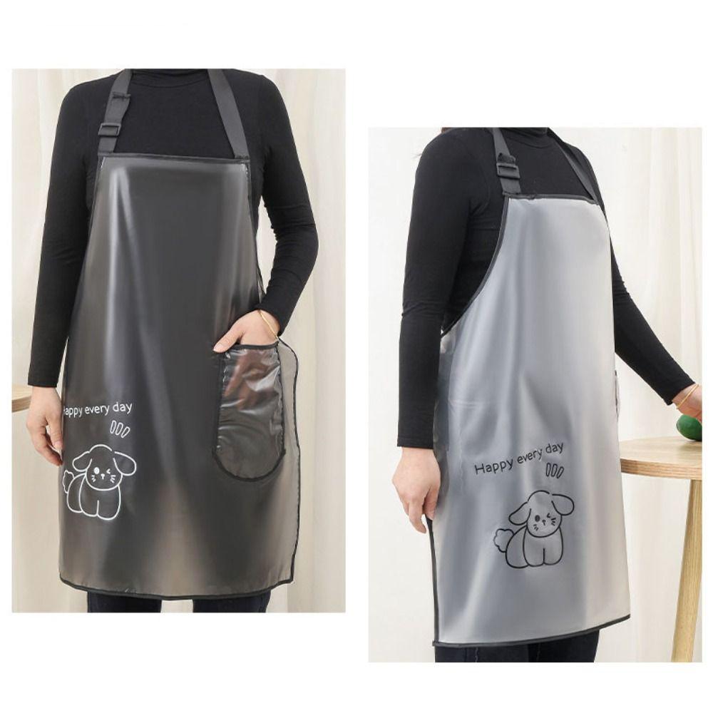 New TPU Kitchen Apron Sleeveless Cleaner Wipeable Waterproof Bibs Baking Accessories Oil Resistant Oilproof Aprons