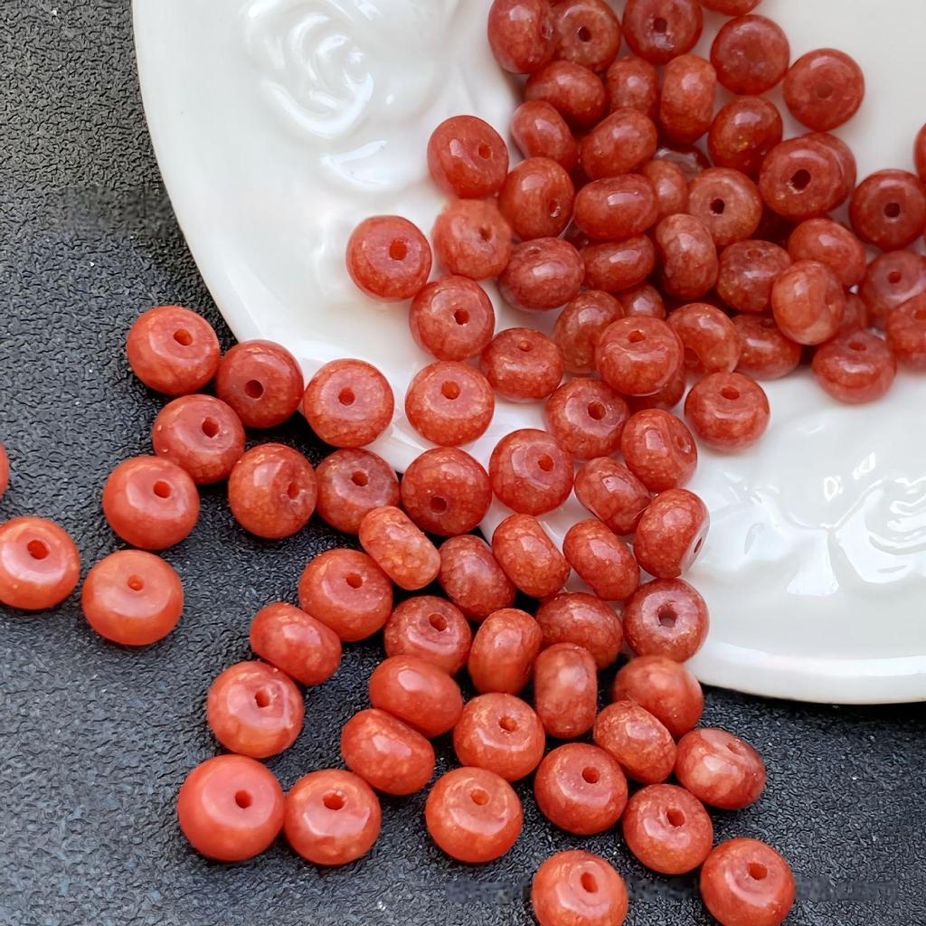 Colorful Chalcedony Abacus Spacer Beads: Oil Green & Amber for DIY Bracelet Bodhi Accessories