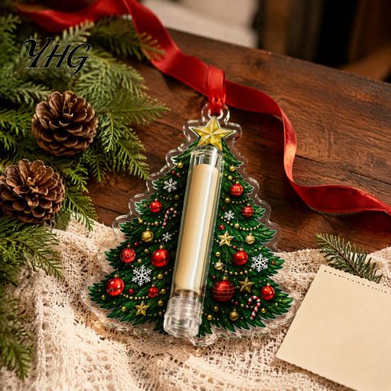 Clear Money Holder Capsule Christmas Cash Gift Ornament, Acrylic Holder, Funny Xmas Tree/Bow/Santa/Bell Shaped Hanging Decoration for Tree,