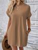 European and American Casual Batwing Sleeve Dress with Invisible Pockets (2024)