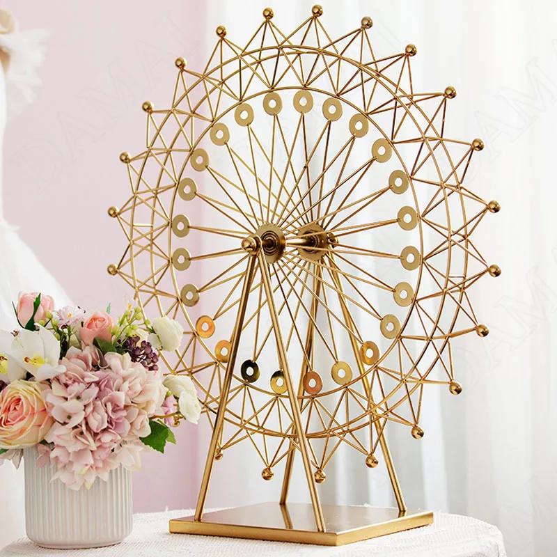 Creative Metal Decorations Wedding Center Romantic Ferris Wheel DIY Artificial Flower Organizer Home Decoration Modern Ornaments