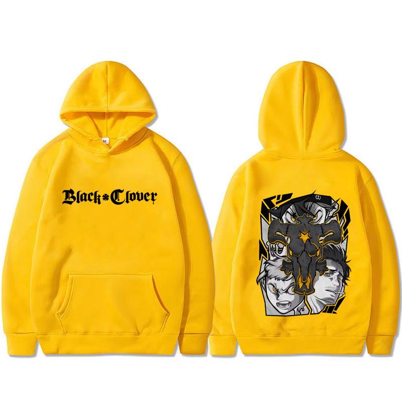 Manga Black Clover Graphic Printed Hoodies Vintage Oversized Hooded Sweatshirt Long Sleeves Soft Hoodie Men Women Clothes