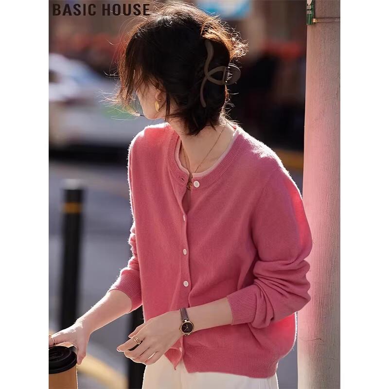 Basic House Women s Faux Two-Piece Knit Top M