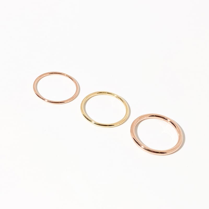MAYBETOI 14k Pipe Layered Ring