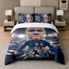 Set de așternuturi 3 bucățiKylian Mbappe Cearșaf moale și două fețe de pernă Decor pentru dormitorul de acasă