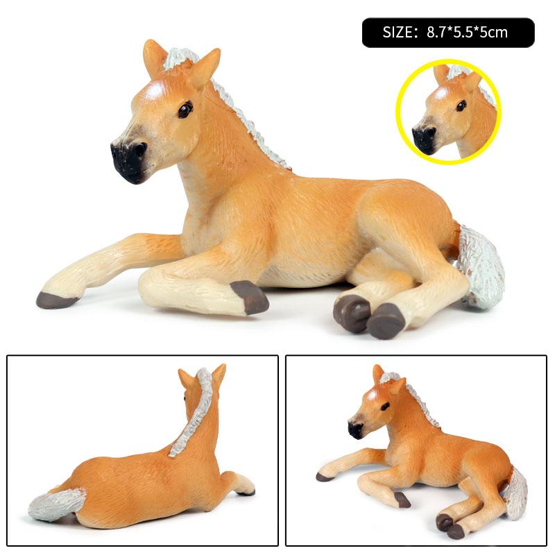Oenux Grassland Wild Steed Farm Animal Small Horse Model Action Figures PVC Home Decoration Figurines Collection Toy Kid Gift