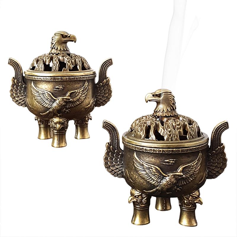 New New Alloy Incense Burner Hollow Out Four Legged Stick Holder Mini Sandalwood Censer Home Decoration