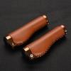 1 Pair Non-Slip Bike Handlebar Grips Retro Lock On Mountain Bike Grips 22.2mm Diameter PU Leather + Plastic + Aluminum Alloy