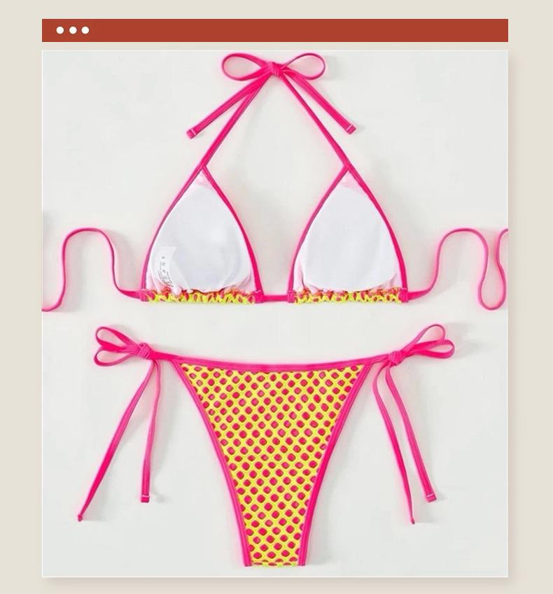 Damen Sexy Neckholder zum Binden Bikini Badeanzug - Europäischer & Amerikanischer Stil Strandbekleidung für den Urlaub