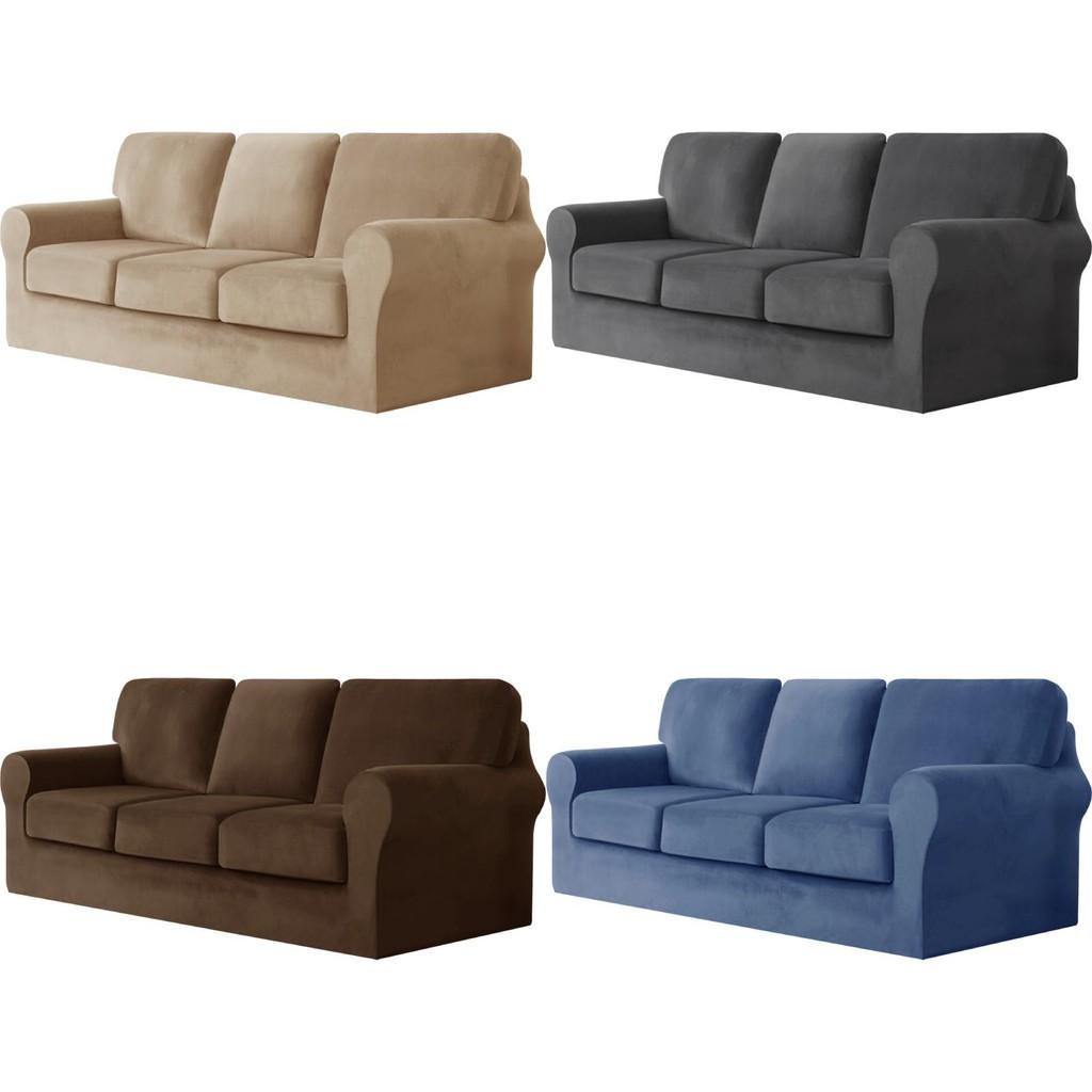 Elastic Polyester Sofa Cover For One Two Three Seat Sofas With Antiwrinkle And Easy Clean Functionality