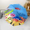 B-Baby Shark Print Automatic Umbrella, 8 Rib Iron Frame, Plastic Handle, Suitable for Outdoor Travel &Daily , Ideal Gift