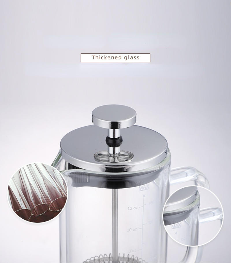 Double Layer French Press Filter Pot Coffee Filter Coffee Press Borosilicate Glass Pot Glass Tea Machine Coffee Pot