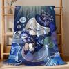 Game Lumine Genshin Impact Diluc Chibi Flannel Soft Warm Plush Blanket Sofa Living Room Pet Hogar Bedroom Gift Home Car Portable