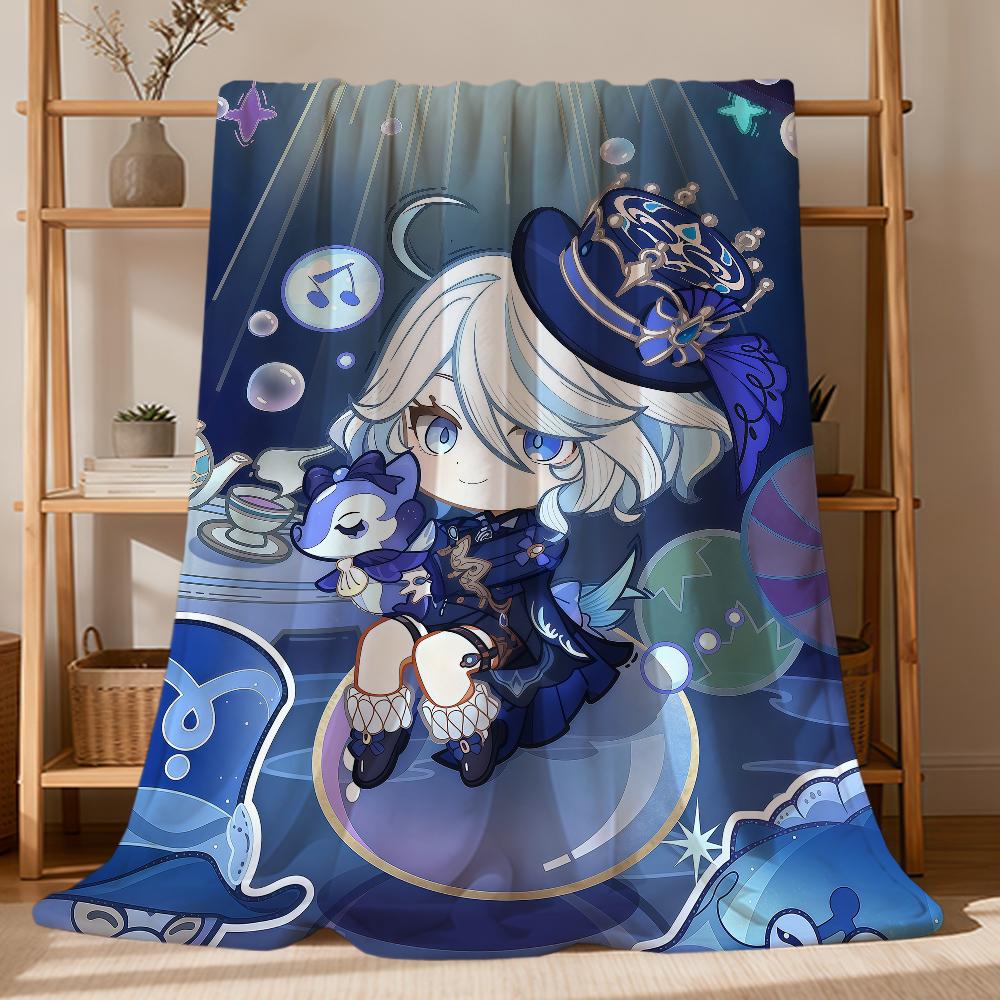 Game Lumine Genshin Impact Diluc Chibi Flannel Soft Warm Plush Blanket Sofa Living Room Pet Hogar Bedroom Gift Home Car Portable