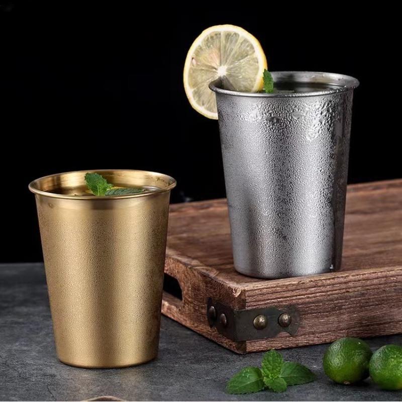 500MLStainless Steel Drinking Mug Stackable Metal Mug for Kids Adults Traveling Daily Use