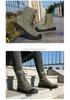 Botas Martin de Lona de Cano Alto com Sola Grossa - Sapatos Esportivos Outdoor da Moda