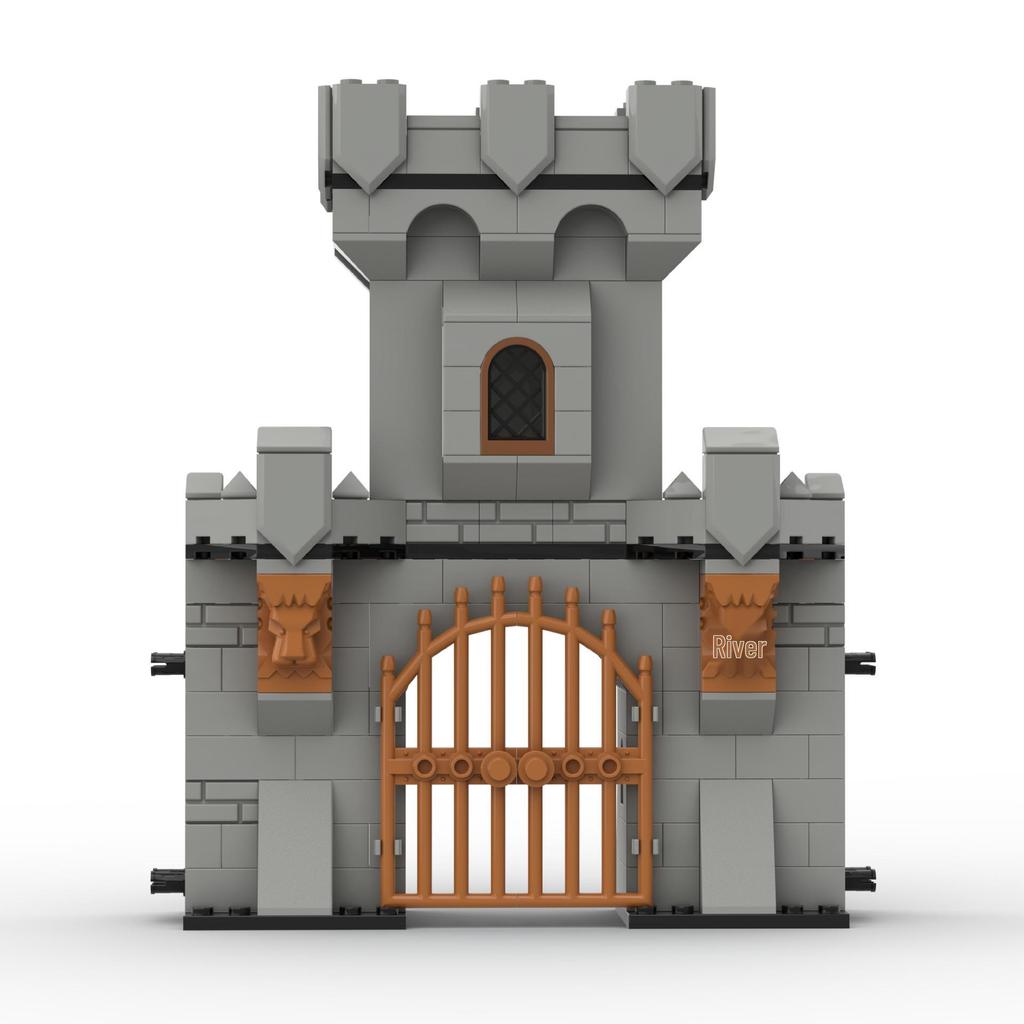 Medieval City Block Building Set - Interlocking Tower and Wall Scene Assembly