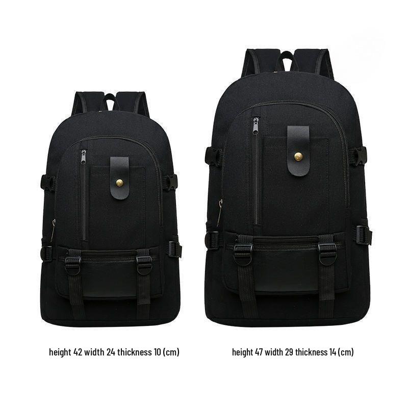 Men's Large Capacity Wear-Resistant Canvas Tool Backpack for Construction and Travel