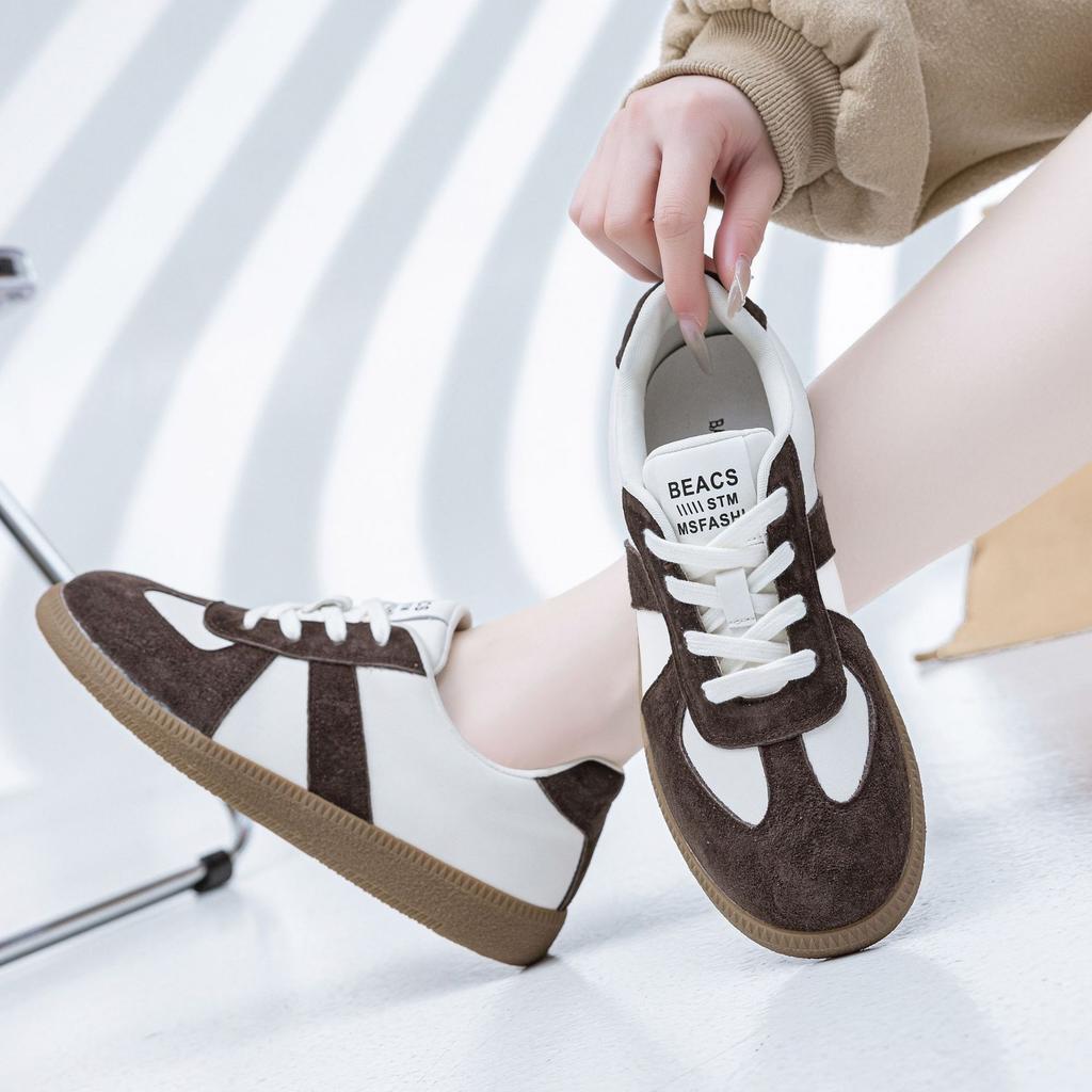 Retro prose poetry women's shoes 2025 spring new little white shoes women's sports shoes casual breathable shoes German training shoes women