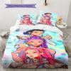 Kpop Dämonenjäger Muster Bettwäsche, Steppbett Set Steppbettbezug Kissenbezug Zuhause Geburtstagsgeschenk (1 Bettbezug + 2 Kissenbezüge, ohne Füllung)