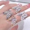Heavy Industry Mori Series Exquisite Butterfly Dripping Oil Zir*****Pening Ring Niche Light Luxury High Sense Personality Ring Woman