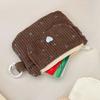 Kids Cute Corduroy Coin Purse with Key Ring Small Wallet Zipper Credit Card Holder