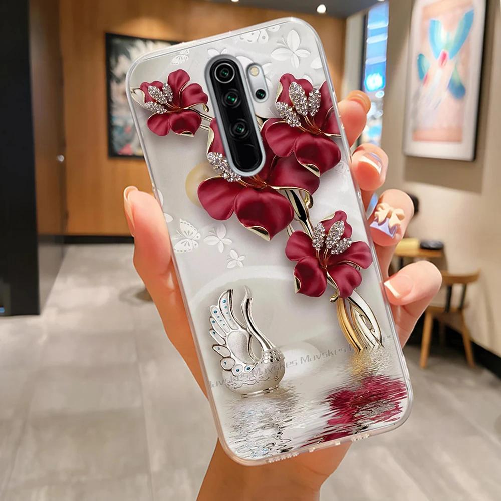 TPU Phone Cases For Redmi Note 8 Pro Case Clear Lovely Flowers Lightweight Cover For Xiaomi Redmi Note8 Pro Phone Housing Fundas