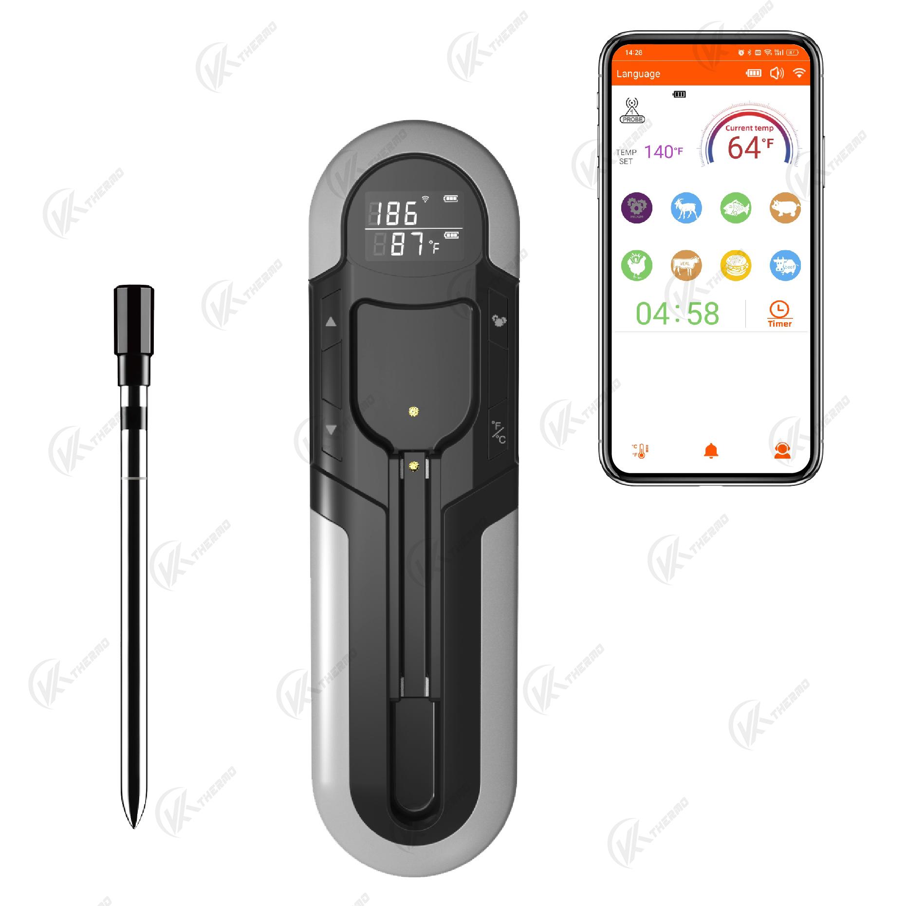 

Бездротовий кулінарний термометр Їжа М ясо Стейк Цифровий Bluetooth Аксесуари для барбекю Кухня Духовка Гриль Барбекю Розумні термометри чорний